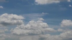 Dramatic atmosphere panorama view 4K Time-lapse footage video clip of blue sky and clouds on beautiful summer day. Stock Footage