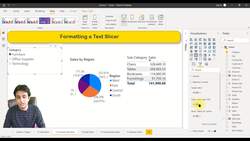 Business Intelligence with Microsoft Power BI - with Material - Formatting a Text Slicer Instructional Video