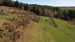 Drone aerials over North Wales countryside and farmland News Clip