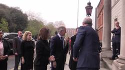 Nancy Pelosi greets Simon Coveney in Dublin News Clip