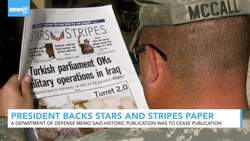 President Trump Promises To Keep Stars And Stripes Newspaper Alive News Clip