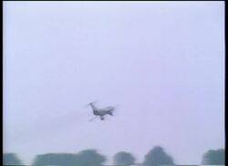 1970s air show, fighter jet aerobatics and audience Stock Footage