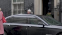 Home Secretary leaves a wintry Downing Street. News Clip