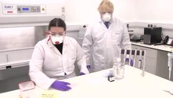 Boris Johnson visiting a coronavirus testing lab in Glasgow News Clip