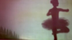 shadow of ballerina girl Stock Footage