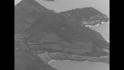 Aerial landscape of South Korea during beginning of Korean War News Clip