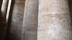 Egypt, Edfu Temple - Hypostyle Court Stock Footage