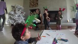 Holiday Season Mix Race Friend Family Indoor Stock Footage