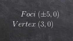 Writing the equation of an ellipse given foci and vertex Instructional Video