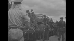 Wounded Korean soldiers at a train station in South Korea News Clip