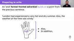 Writing the second section of a report on the Great Fire of London Instructional Video