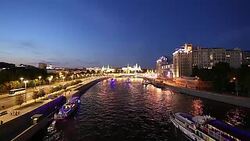 View of the Kremlin and Moskva River, Moscow, Russia--the most popular view of Moscow Stock Footage