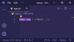 The Ultimate Guide to Python Programming With Python 3.10 - Tuple Unpacking Instructional Video
