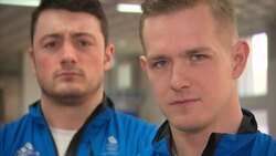 Team GB's Bobsleigh team posing for the camera News Clip