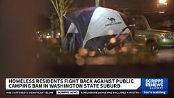 Homeless residents in a suburb of Seattle struggle with camping ban News Clip