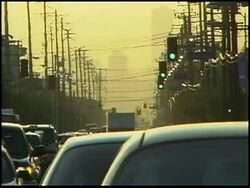 Cars At Traffic Lights in Los Angeles Stock Footage