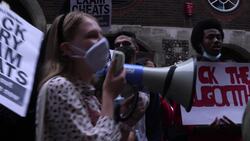 Students protest outside the Department for Education News Clip