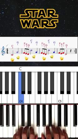How to Play Star Wars Theme Song on Piano Easy Version! Instructional Video