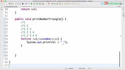 Java Programming for Complete Beginners - Java 16 - Step 04 - Java For Loop - Exercise - Print a Number Triangle Instructional Video