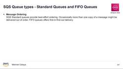 AWS Serverless Microservices with Patterns and Best Practices - Amazon SQS Queue Types - Standard Queues and FIFO Queues Instructional Video