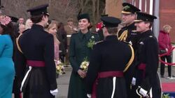 William and Kate visit Mons Barracks in Aldershot during St Patrick's Day celebration News Clip