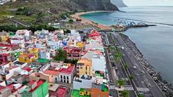 Drone Flight Over San Andres, Tenerife Stock Footage