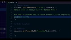 JavaScript Mastery from Zero to Hero - Prepare for Coding Interviews - What Is Splice in JavaScript Instructional Video