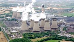 Aerials of Drax power station News Clip