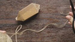 Swedish woman wrapping Christmas presents Stock Footage