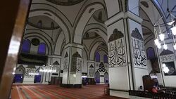 Interior the Ulu Mosque of Bursa Stock Footage