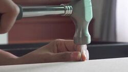 Close up, using hammer Stock Footage