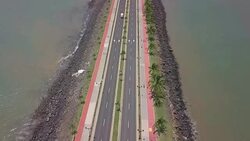 Panama, Amador strip views Stock Footage