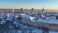 Estonia's Crown Jewel: Drone Views of Tallinn's Charms Stock Footage