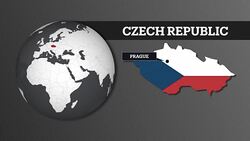 Earth Sphere Map and Czech Republic Country Map with National Flag Stock Footage