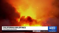 Firefighters confront new blaze north of Los Angeles as red flag conditions persist News Clip