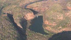 Aerial over Mitchell Falls, Mitchell River National Park Stock Footage
