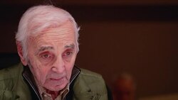 Last recording of Charles Aznavour Stock Footage
