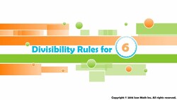 Divisibility Rules for 6 Instructional Video