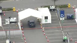 Aerials of Wembley Ikea coronavirus testing site News Clip
