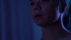 Depressed drunk woman drinking red wine alone at home, alcohol abuse, slow-mo Stock Footage