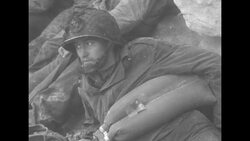 10th anniversary of D-Day, with WWII footage and ceremony at Normandy American Cemetery and Memorial, 1954 News Clip