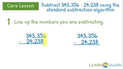 Subtracting Large Numbers Using the Standard Subtraction Algorithm Instructional Video