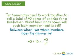 Estimating Fractional Quotients Using Basic Multiplication and Division Facts Instructional Video