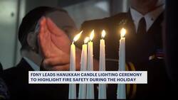 FDNY lights ceremonial menorah during Borough Park Hanukkah ceremony News Clip