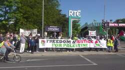 Protesters call for RTE and BBC boycott of Eurovision News Clip