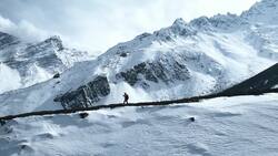 Soaring Over Peaks: Drone Views of Serene Himalayas Stock Footage