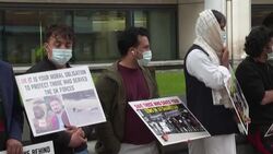CLEAN : Afghans interpreters demonstrate in London for their families to be evacuated News Clip