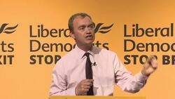 Tim Farron MP speaking at Lib Dem Brexit rally News Clip