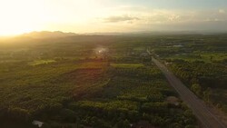 A magnificent aerial of road trip mountain forest and the wildest vegetation, Mekong River. North east in Thailand. Concept of: power, adventure, nature and water. Stock Footage