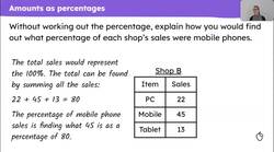 Checking and securing understanding of finding a percentage Instructional Video